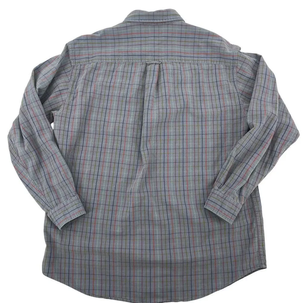 L.L. Bean Vintage 100% Cotton Button Down Shirt Long Sleeve 80s Large Tall
